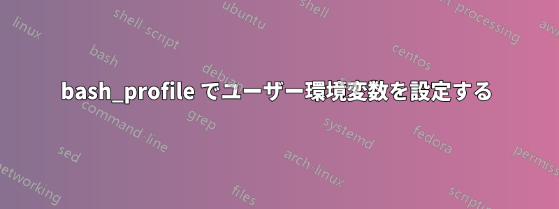 bash_profile でユーザー環境変数を設定する