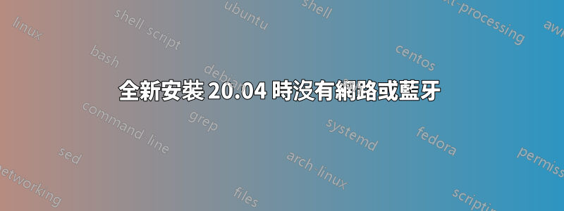 全新安裝 20.04 時沒有網路或藍牙