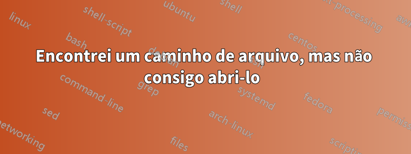 Encontrei um caminho de arquivo, mas não consigo abri-lo 