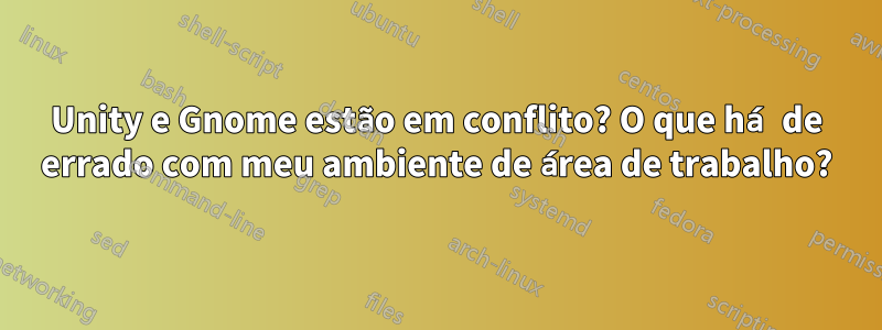 Unity e Gnome estão em conflito? O que há de errado com meu ambiente de área de trabalho?