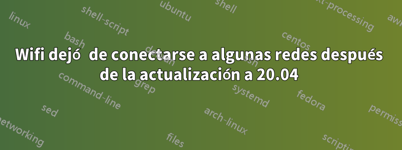 Wifi dejó de conectarse a algunas redes después de la actualización a 20.04