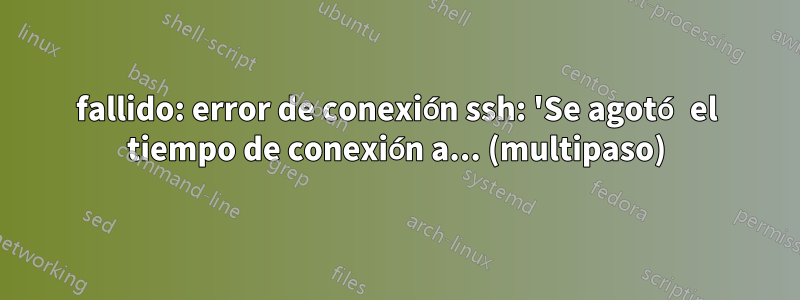 fallido: error de conexión ssh: 'Se agotó el tiempo de conexión a... (multipaso)