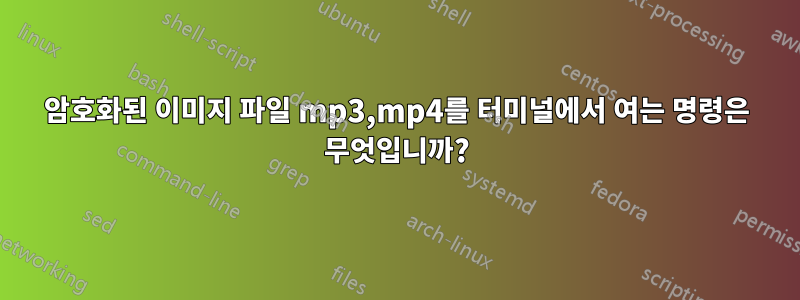 암호화된 이미지 파일 mp3,mp4를 터미널에서 여는 명령은 무엇입니까?