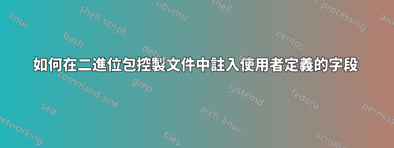 如何在二進位包控製文件中註入使用者定義的字段