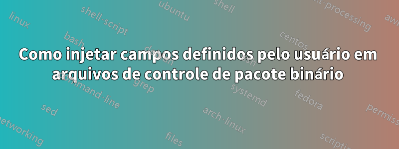 Como injetar campos definidos pelo usuário em arquivos de controle de pacote binário