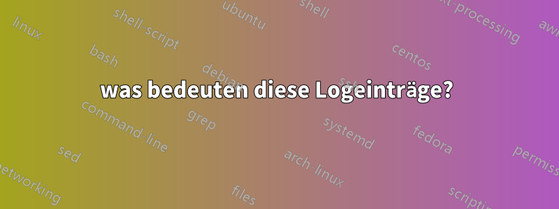 was bedeuten diese Logeinträge?