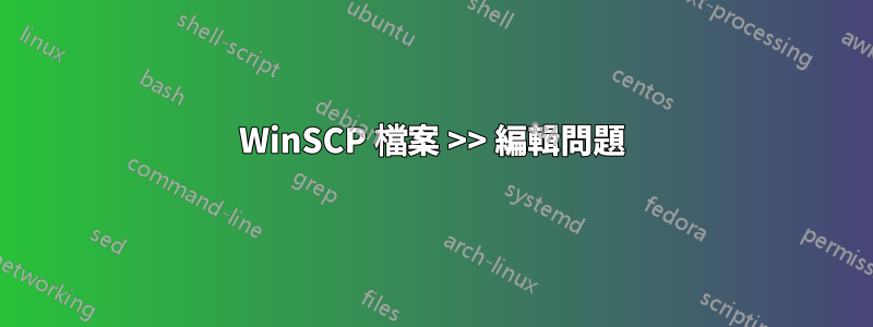 WinSCP 檔案 >> 編輯問題