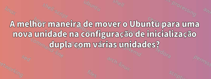 A melhor maneira de mover o Ubuntu para uma nova unidade na configuração de inicialização dupla com várias unidades?