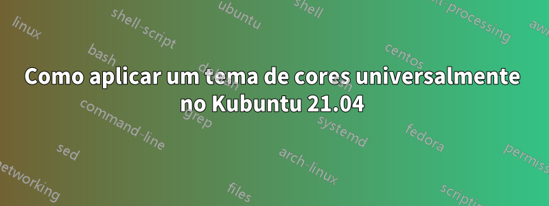 Como aplicar um tema de cores universalmente no Kubuntu 21.04