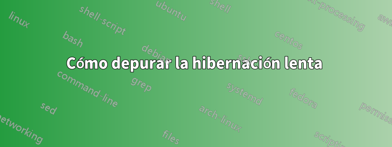 Cómo depurar la hibernación lenta