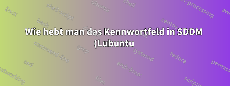 Wie hebt man das Kennwortfeld in SDDM (Lubuntu) standardmäßig hervor?