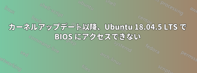 カーネルアップデート以降、Ubuntu 18.04.5 LTS で BIOS にアクセスできない