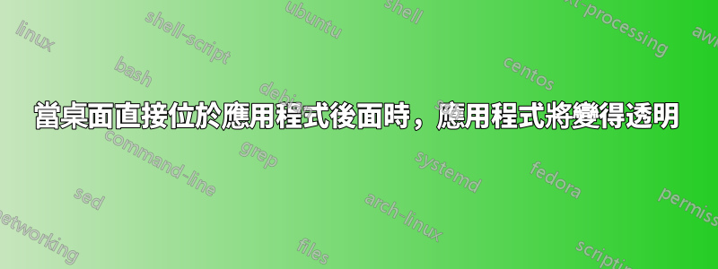 當桌面直接位於應用程式後面時，應用程式將變得透明