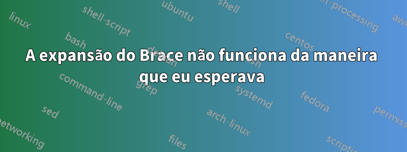 A expansão do Brace não funciona da maneira que eu esperava