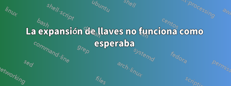 La expansión de llaves no funciona como esperaba