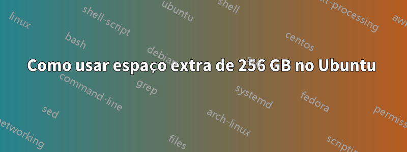 Como usar espaço extra de 256 GB no Ubuntu