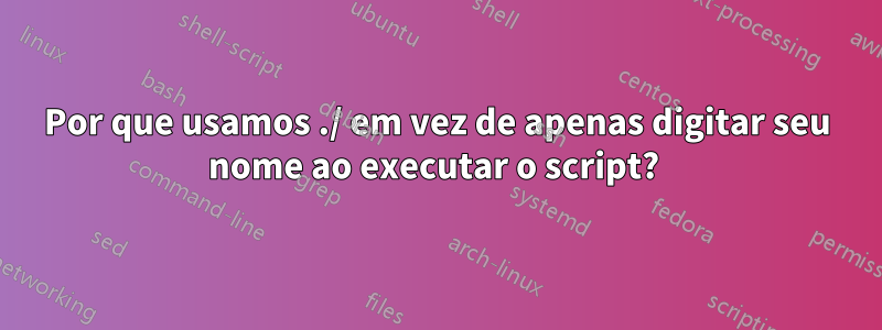 Por que usamos ./ em vez de apenas digitar seu nome ao executar o script? 