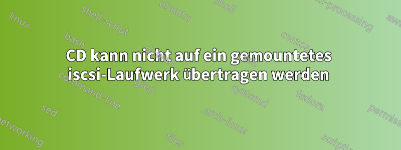 CD kann nicht auf ein gemountetes iscsi-Laufwerk übertragen werden