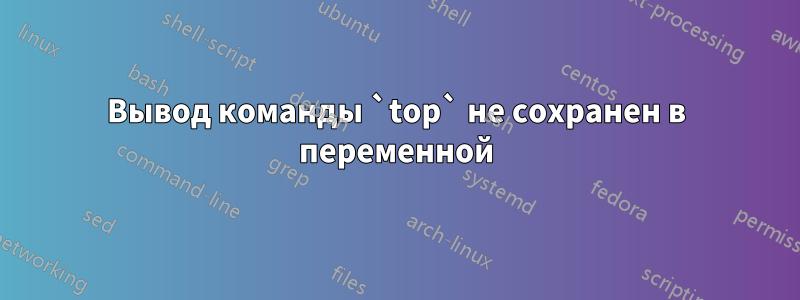 Вывод команды `top` не сохранен в переменной