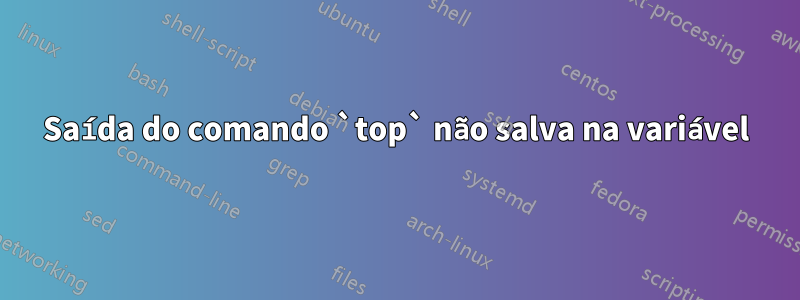 Saída do comando `top` não salva na variável