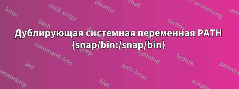 Дублирующая системная переменная PATH (snap/bin:/snap/bin)