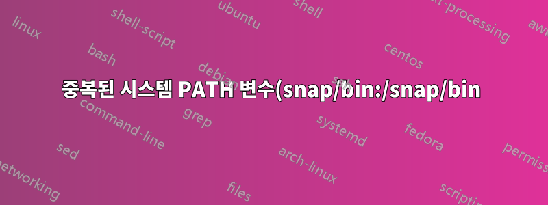 중복된 시스템 PATH 변수(snap/bin:/snap/bin)