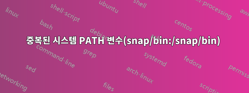 중복된 시스템 PATH 변수(snap/bin:/snap/bin)