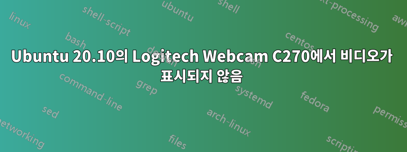 Ubuntu 20.10의 Logitech Webcam C270에서 비디오가 표시되지 않음