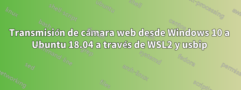 Transmisión de cámara web desde Windows 10 a Ubuntu 18.04 a través de WSL2 y usbip