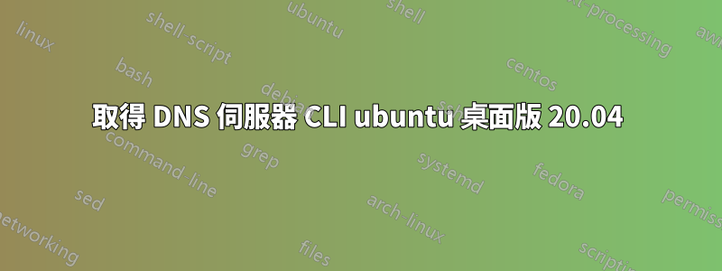 取得 DNS 伺服器 CLI ubuntu 桌面版 20.04