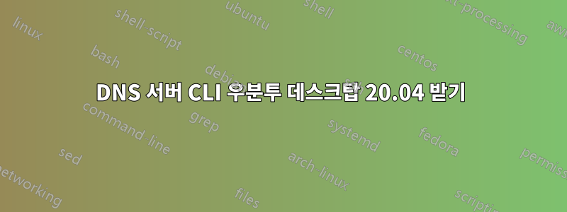 DNS 서버 CLI 우분투 데스크탑 20.04 받기