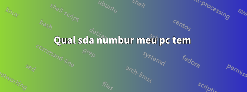 Qual sda numbur meu pc tem