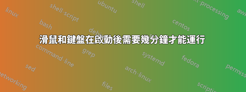 滑鼠和鍵盤在啟動後需要幾分鐘才能運行