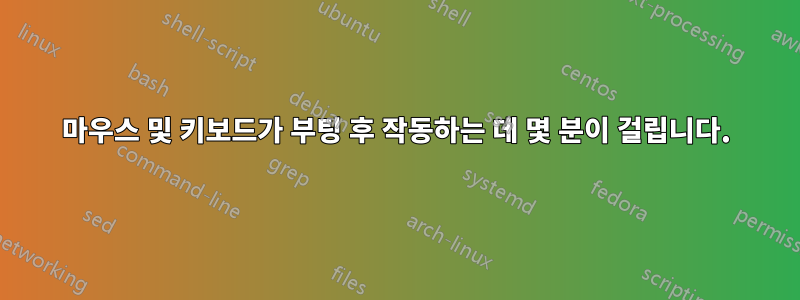 마우스 및 키보드가 부팅 후 작동하는 데 몇 분이 걸립니다.