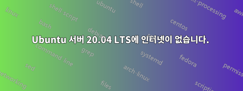 Ubuntu 서버 20.04 LTS에 인터넷이 없습니다.