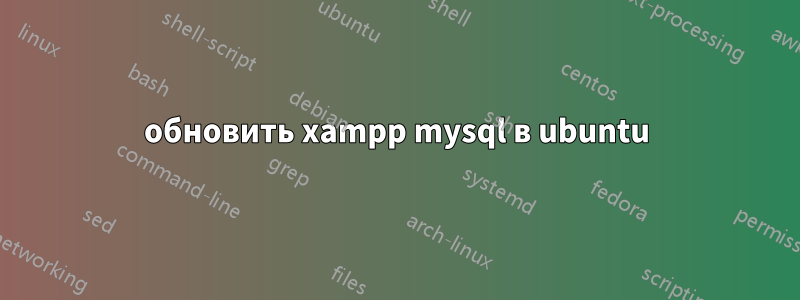 обновить xampp mysql в ubuntu