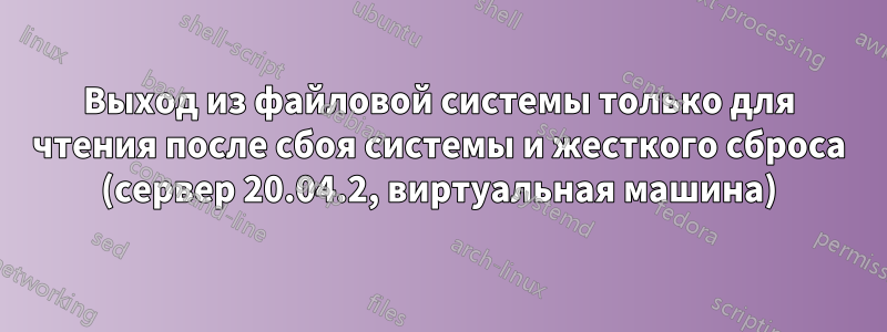 Выход из файловой системы только для чтения после сбоя системы и жесткого сброса (сервер 20.04.2, виртуальная машина)