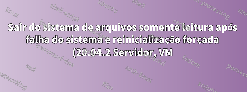 Sair do sistema de arquivos somente leitura após falha do sistema e reinicialização forçada (20.04.2 Servidor, VM)