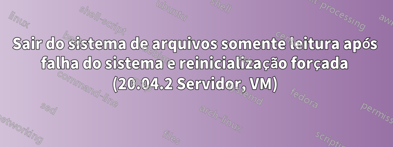 Sair do sistema de arquivos somente leitura após falha do sistema e reinicialização forçada (20.04.2 Servidor, VM)