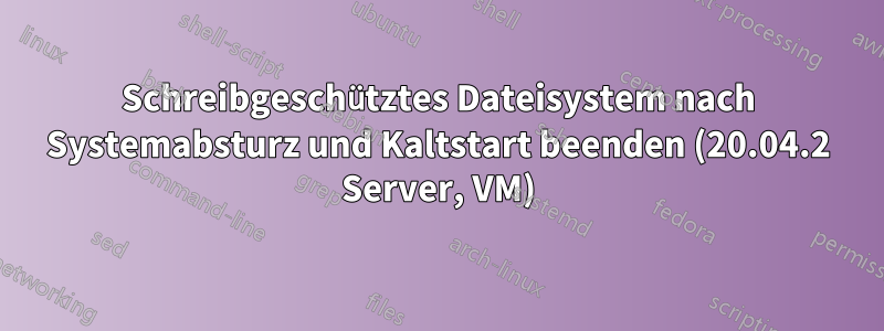 Schreibgeschütztes Dateisystem nach Systemabsturz und Kaltstart beenden (20.04.2 Server, VM)