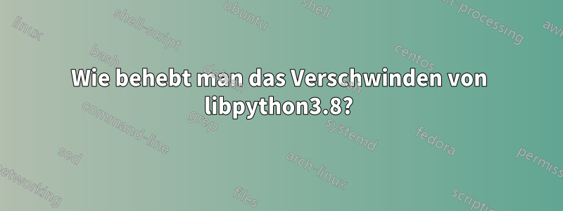 Wie behebt man das Verschwinden von libpython3.8?