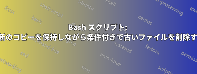 Bash スクリプト: 最新のコピーを保持しながら条件付きで古いファイルを削除する