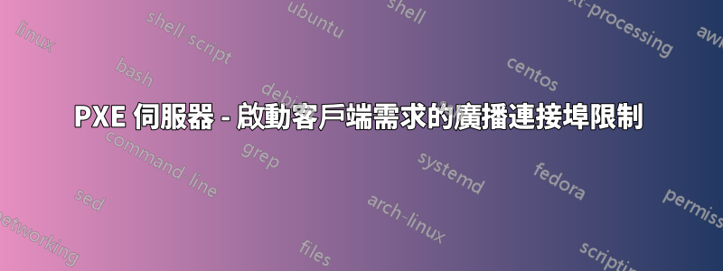 PXE 伺服器 - 啟動客戶端需求的廣播連接埠限制