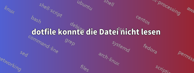 dotfile konnte die Datei nicht lesen