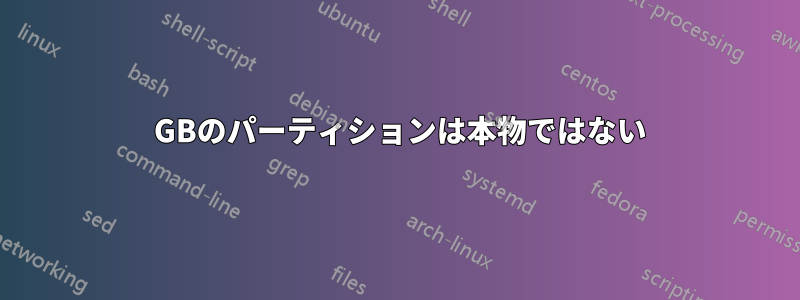 100 GBのパーティションは本物ではない