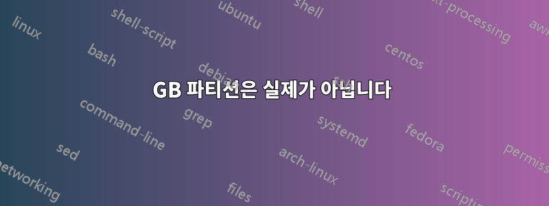 100GB 파티션은 실제가 아닙니다