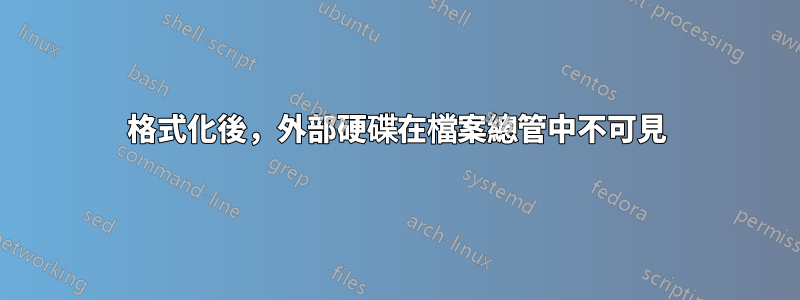 格式化後，外部硬碟在檔案總管中不可見