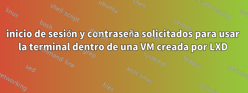 inicio de sesión y contraseña solicitados para usar la terminal dentro de una VM creada por LXD