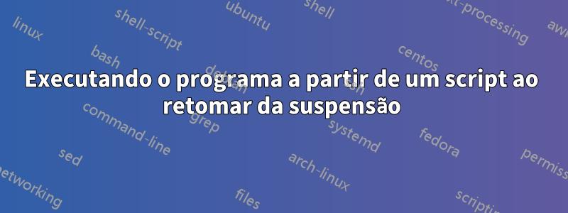 Executando o programa a partir de um script ao retomar da suspensão