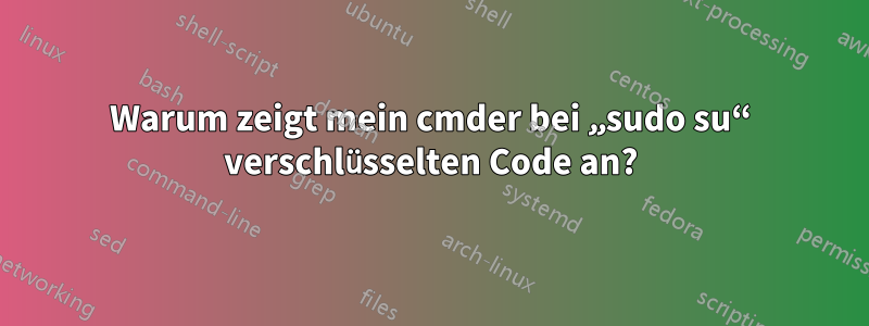 Warum zeigt mein cmder bei „sudo su“ verschlüsselten Code an?